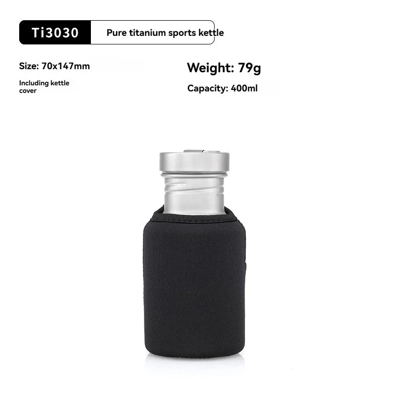 Keith Titanium Sports Water Bottle with Thermal Protective Sleeve 400/ 550/700ml Lightweight Leakproof BPA Free for Outdoor