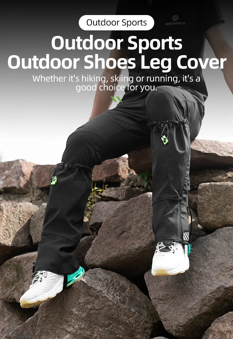 ROCKBROS Waterproof Outdoor Hiking Walking Climbing Hunting Snow Legging Gaiters Ski Gaiters Covers Leg Protection Guard