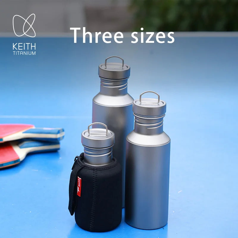 Keith Titanium Sports Water Bottle with Thermal Protective Sleeve 400/ 550/700ml Lightweight  Leakproof BPA Free for Outdoor