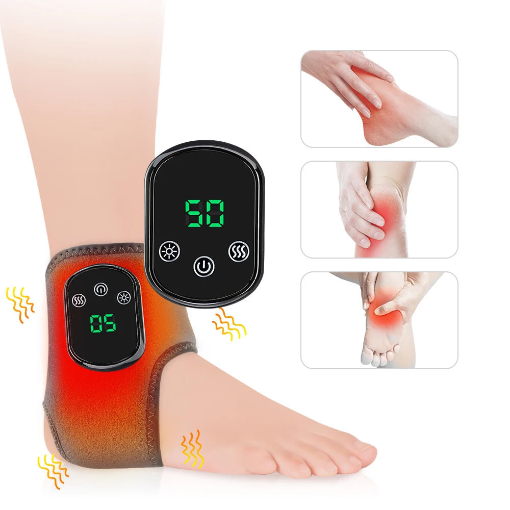 Electric Foot Heat Massager Hot Compresses Vibration Massager Breathable Material Foot and Ankle Joint Hot Compress Protection