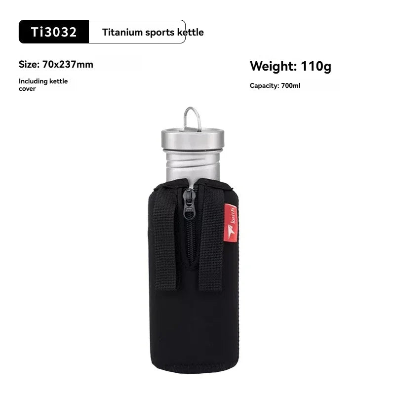 Keith Titanium Sports Water Bottle with Thermal Protective Sleeve 400/ 550/700ml Lightweight  Leakproof BPA Free for Outdoor
