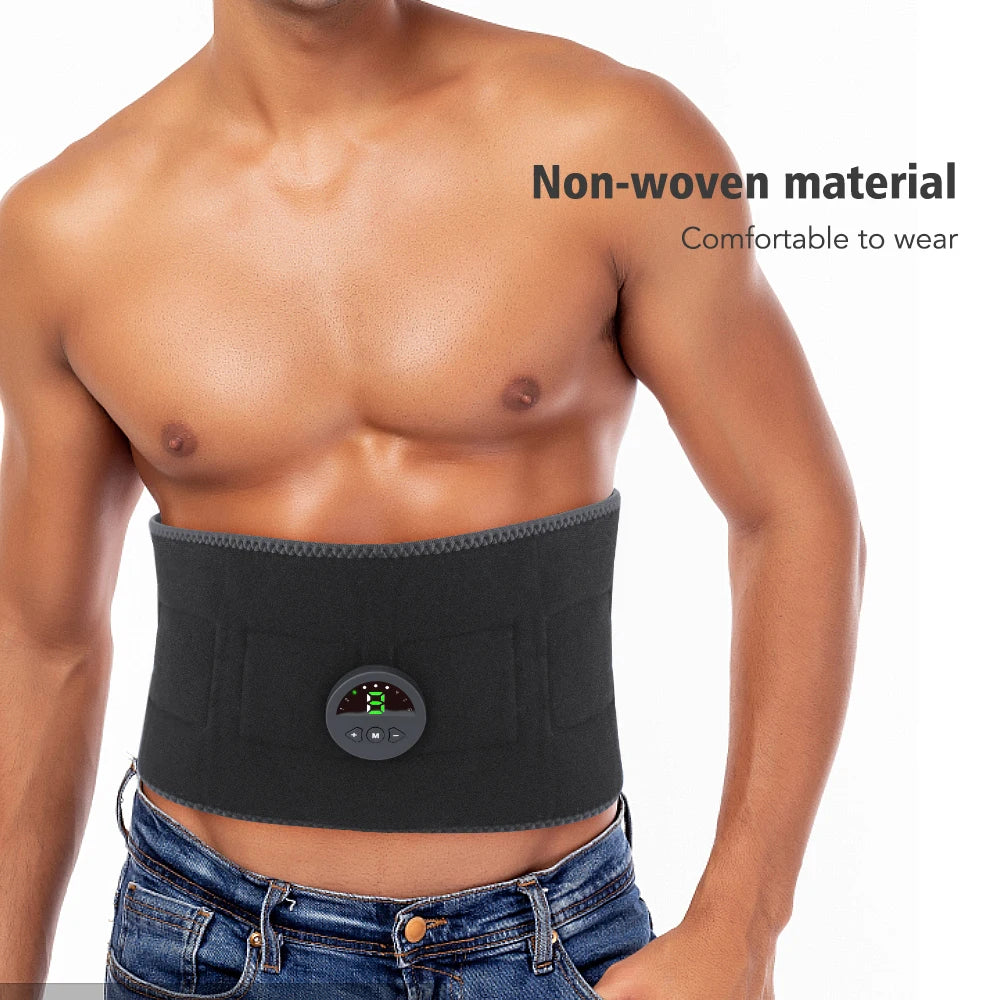19Gears EMS Smart Waist Belt Fitness Equipment Muscle Massage Belt Training Strength Electric Abdominal Trainer USB