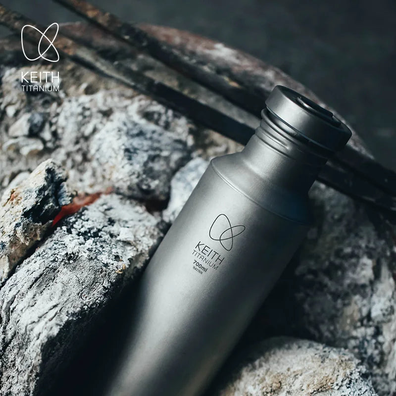 Keith Titanium Sports Water Bottle with Thermal Protective Sleeve 400/ 550/700ml Lightweight  Leakproof BPA Free for Outdoor