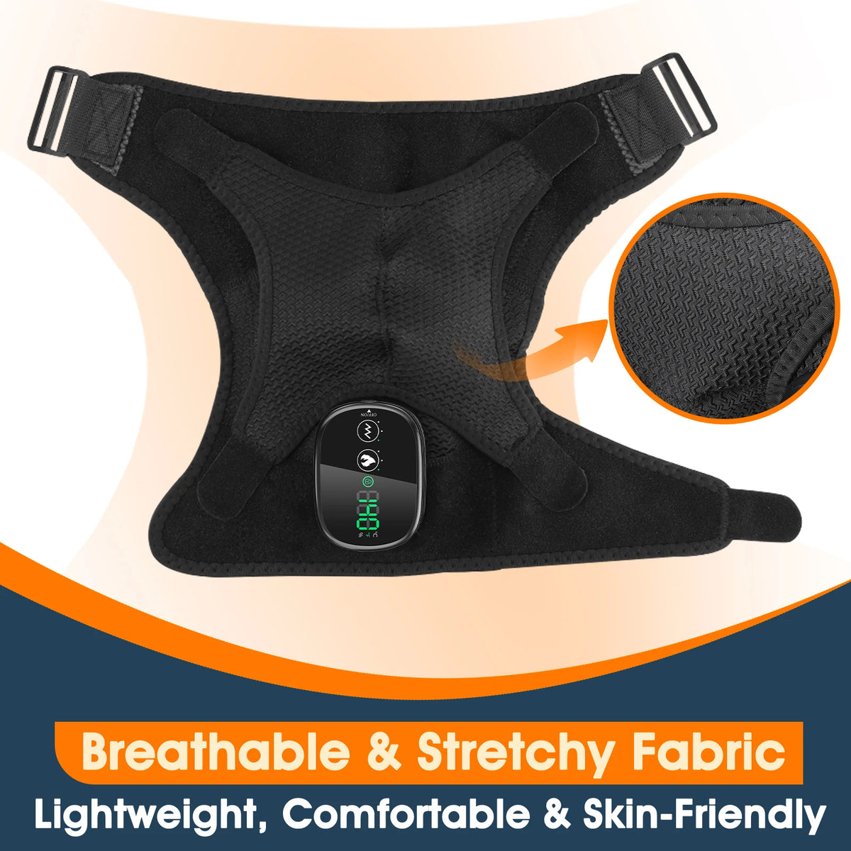 Adjustable Electric Heating Shoulder Massage Belt with LED Hot Compress Back Support Shawl for Relaxation