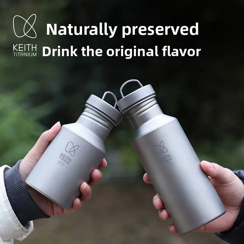 Keith Titanium Sports Water Bottle with Thermal Protective Sleeve 400/ 550/700ml Lightweight  Leakproof BPA Free for Outdoor