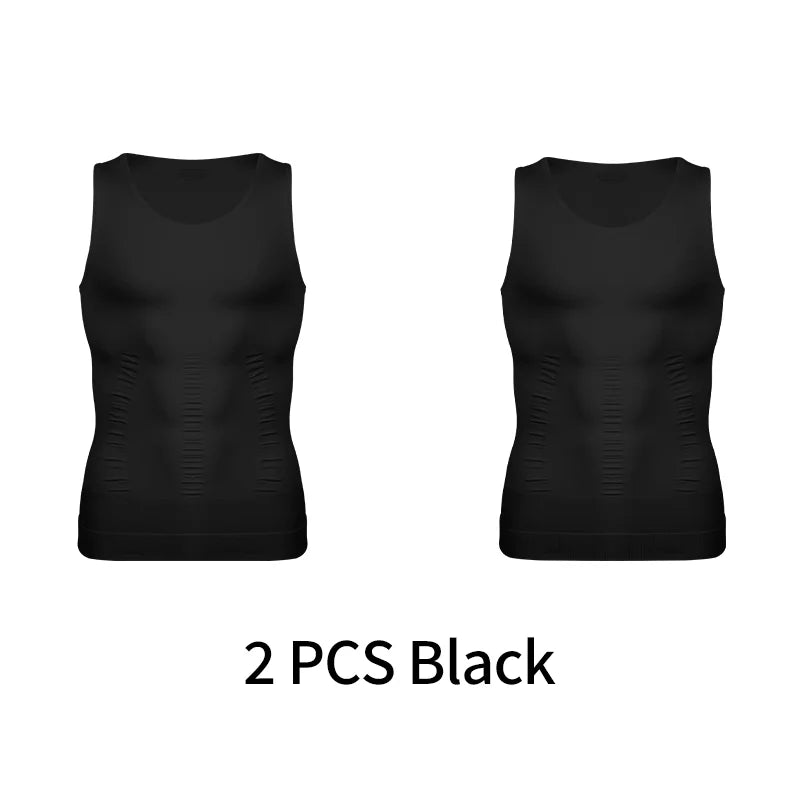Men Compression Vest Sleeveless Shapewear Slimming Body Shaper Shirt Gym Workout Corset Tummy Control Tank Top Abs Abdomen