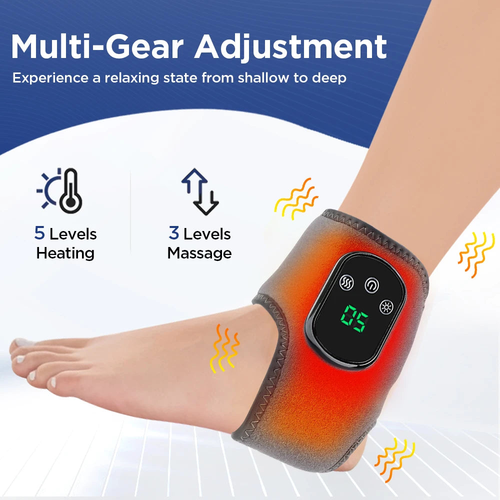 Electric Foot Heat Massager Hot Compresses Vibration Massager Breathable Material Foot and Ankle Joint Hot Compress Protection